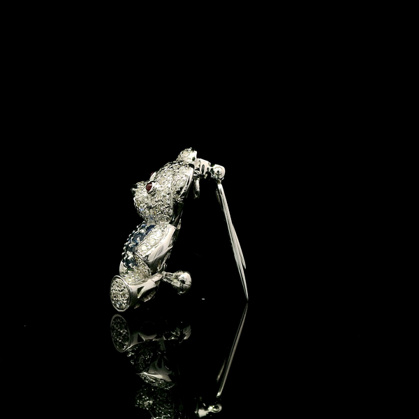 1.00ct. TW Diamond, Sapphire, Garnet & Ruby Estate Brooch/Necklace 18K White Gold - J43199