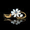 Art Nouveau Sapphire & Pearl 14K Yellow Gold Antique Daisy Pin - J31506