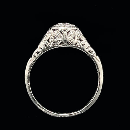 Art Deco .12ct. Diamond &  Platinum Antique Engagement - Fashion Ring - J34857