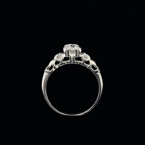 Art Deco .26ct. Diamond & Platinum Antique Engagement Ring - J35218