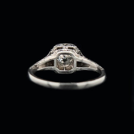 Edwardian .46ct. Diamond & Platinum Antique Engagement - Fashion Ring - J35488
