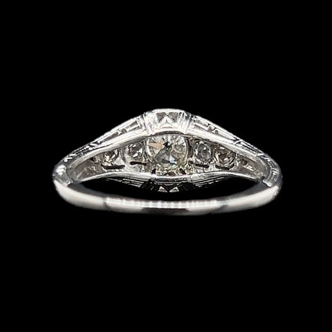 Art Deco .35ct. Diamond & Platinum Antique Engagement - Fashion Ring  - J36952