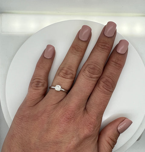 .55ct. Diamond Vintage Engagement Ring 18K White Gold - J38077