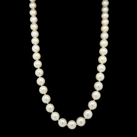 Vintage 6.5mm Akoya Pearl Necklace White Gold - J39119