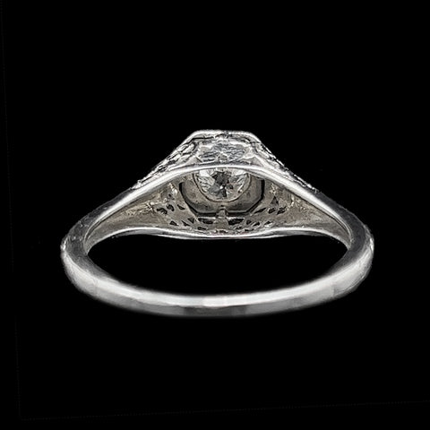 Edwardian .35ct. Antique Engagement - Fashion Ring Orange Blossom Platinum - J39135