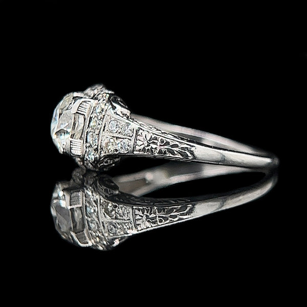 Art Deco 1.62ct. T.W. Diamond & Platinum Antique Engagement - Fashion Ring- J40146