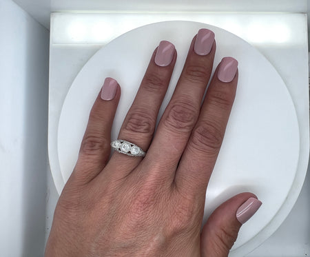 .65ct. T.W. Diamond Vintage Engagement - Fashion - Wedding Ring Platinum - J40199