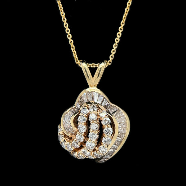 1.60ct. T.W. Diamond Vintage Necklace Yellow Gold - J40297