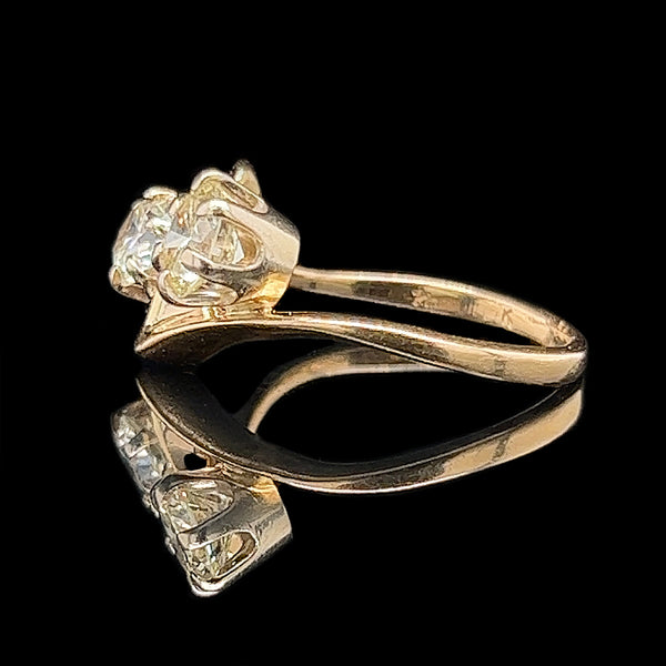 1.00ct. T.W. Diamond Vintage Engagement - Fashion Ring Yellow Gold - J42328