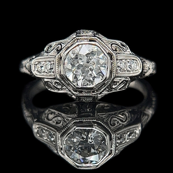 Art Deco .67ct. Diamond Antique Engagement - Fashion Ring Platinum - J42332
