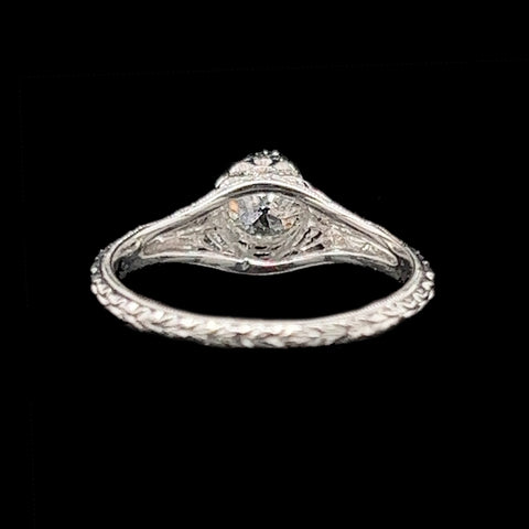 Art Deco .45ct. Diamond Antique Engagement - Fashion Ring Platinum - J42387