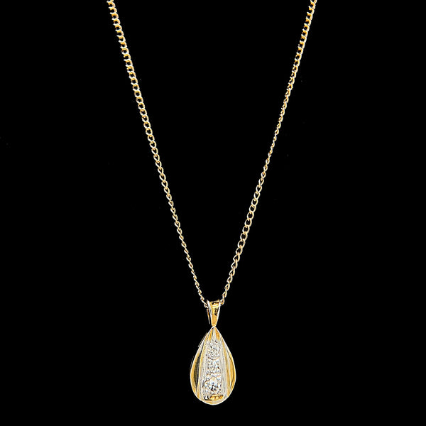 .12ct. T.W. Diamond Vintage Necklace Yellow & White Gold - J42391