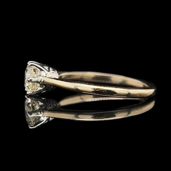 .70ct. Diamond Vintage Engagement Ring Yellow & White Gold - J42398