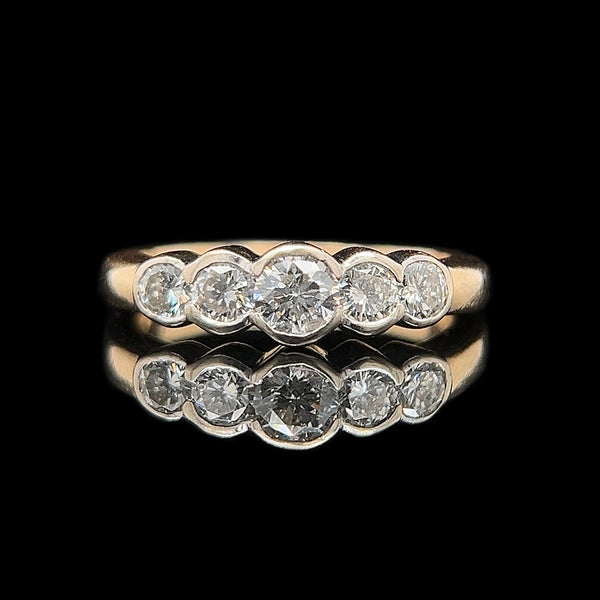.75ct. T.W. Diamond Estate Wedding - Fashion Ring - Anniversary Band Yellow & White Gold - J42406