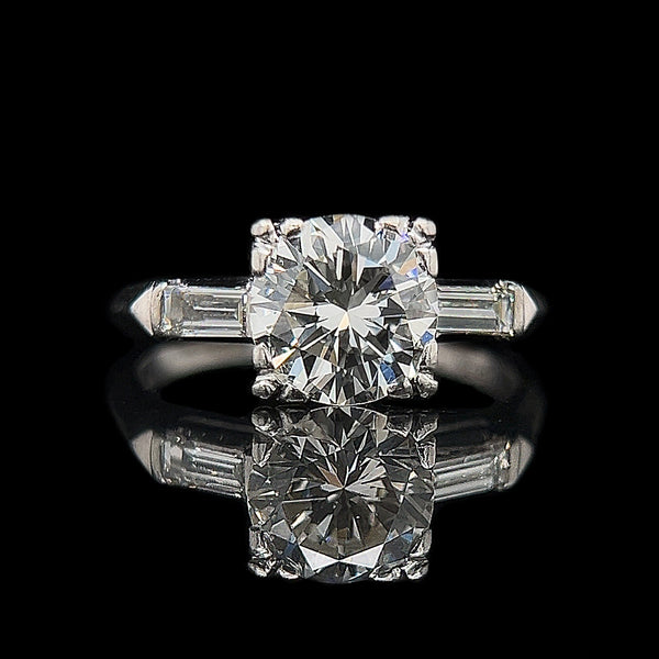 1.90ct. Diamond Vintage Engagement - Fashion Ring Platinum - J42417