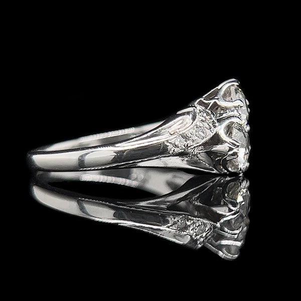 Art Deco 1.00ct. T.W. Diamond Antique Wedding - Fashion Ring 14K White Gold - J42423