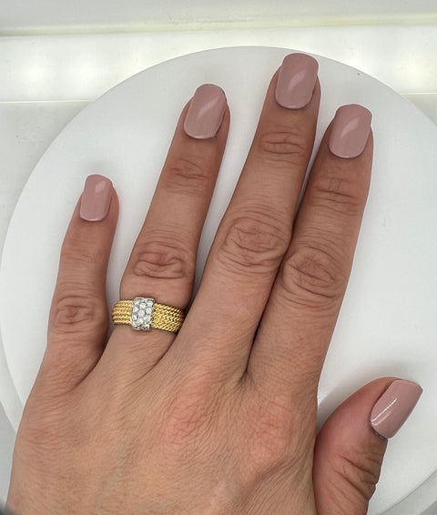 .25ct. Diamond Estate Wedding - Fashion Ring 18K Yellow & White Gold - J42461
