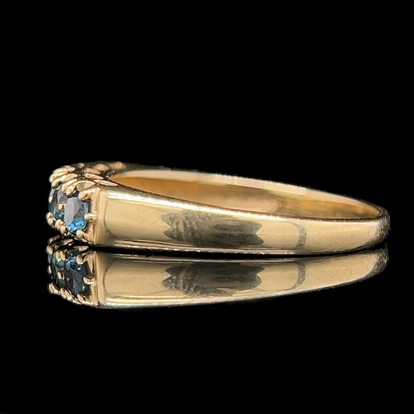 .50ct. T.W. Sapphire Vintage Wedding - Anniversary Band Yellow Gold - J42465