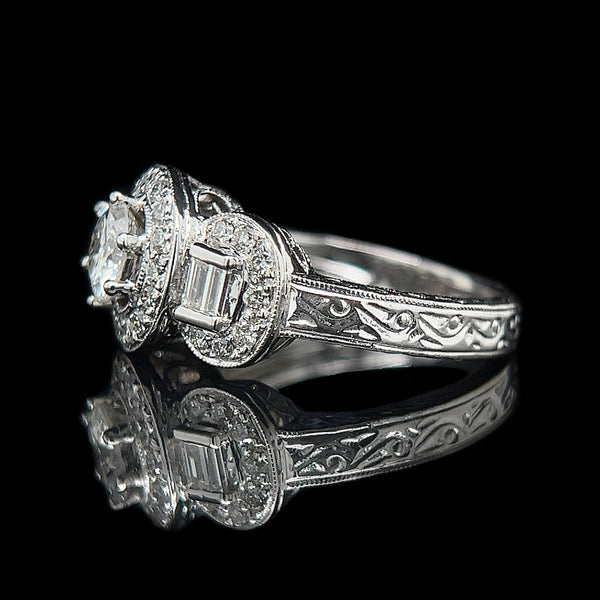 .80ct. Diamond Estate Engagement - Fashion Ring 18K White Gold - J42469