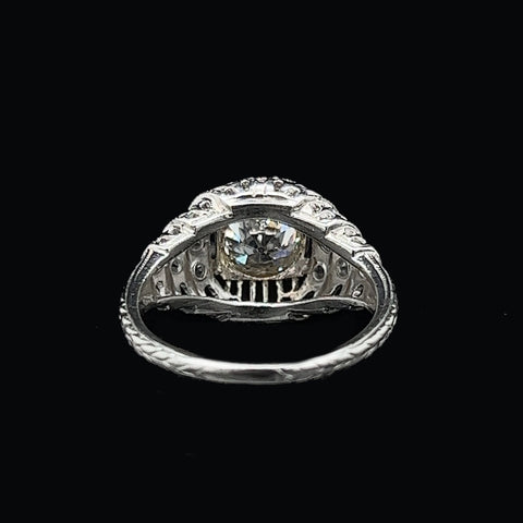 Art Deco .91ct. Diamond Antique Engagement - Fashion Ring Platinum - GIA Certificate - J37658