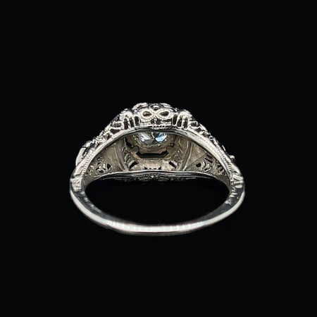 Edwardian .40ct. Diamond Antique Engagement - Fashion Ring 18K White Gold - J39259