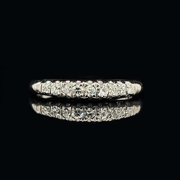Vintage, Wedding Ring, Wedding Band, Anniversary Band, Anniversary Ring, Diamond, 14K White Gold
