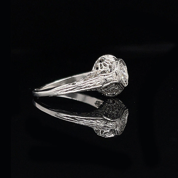 Art Deco, Antique, Vintage, Engagement Ring, Wedding Ring, Diamond, Platinum