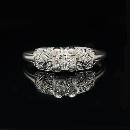 Art Deco, Antique, Vintage, Engagement Ring, Wedding Ring, Diamond, Platinum, Granat Bros.