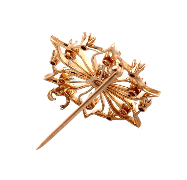 Late Victorian, Antique, Vintage, Brooch, Pin, Diamond, Pearl, 18K Yellow Gold
