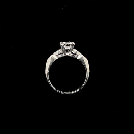 Art Deco .55ct. Diamond Antique Engagement Ring Platinum -  J39117