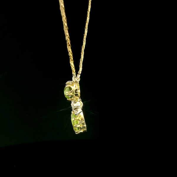 4.45ct. T.W. Peridot & .33ct. T.W. Diamond Estate Necklace 18K Yellow Gold - J42821