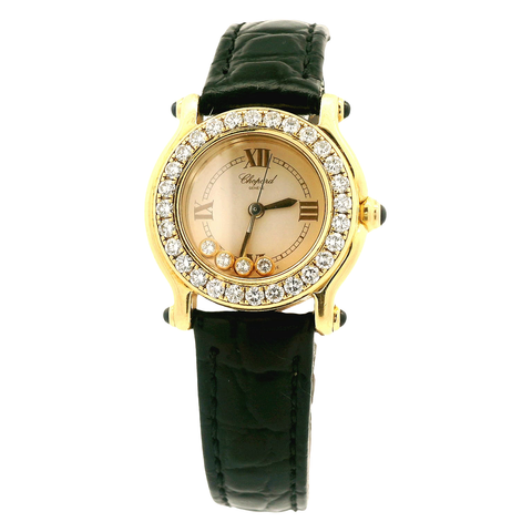 Chopard 1.00ct.T.W. Diamonds & Sapphire Accents 18K Yellow Gold Estate Watch - J42968