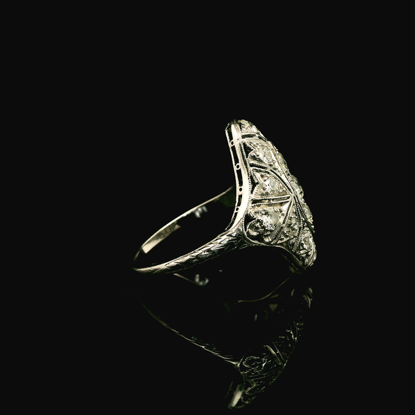 Art Deco .98ct. T.W. Diamond Antique Wedding - Fashion Ring - J42957