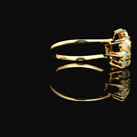 .25ct. T.W. Opal & .20ct. T.W. Diamond Vintage Fashion Ring Yellow Gold - J42934