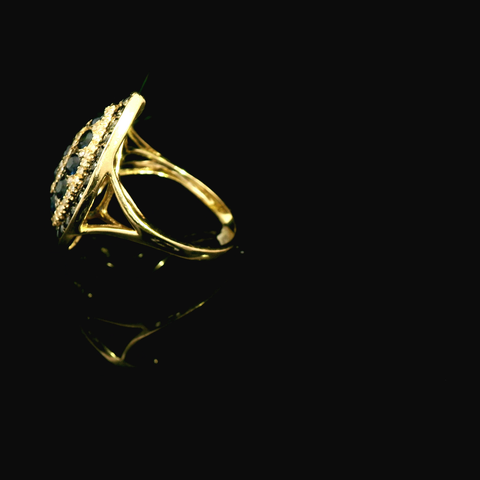 1.00ct. T.W. Sapphire & Diamond Yellow Gold Estate Fashion Ring - J42958