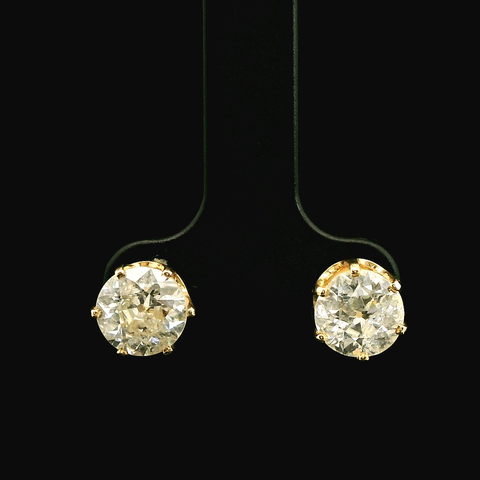 2.50ct. T.W. Diamond Vintage Stud Earrings Yellow Gold - J42967