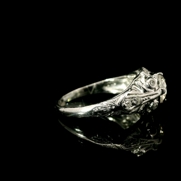 Art Deco .65ct. Diamond Antique Engagement - Fashion Ring Platinum - J42924