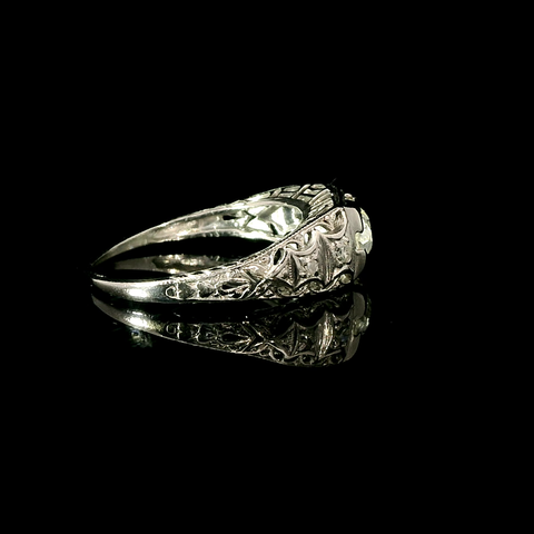 .50ct. Diamond Antique Engagement - Fashion Ring Platinum - J42937