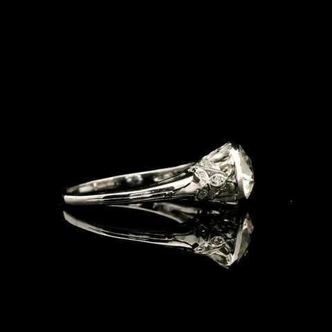 Edwardian 1.14ct. Diamond Antique Engagement - Fashion Ring Platinum - J42814