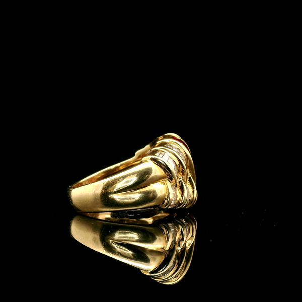 1.60ct. T.W. Diamond & Ruby Estate Wedding - Fashion Ring 18K Yellow Gold - J43012