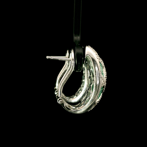 5.00ct. T.W. Emerald & .37ct. T.W. Diamond Estate Earrings - J43023