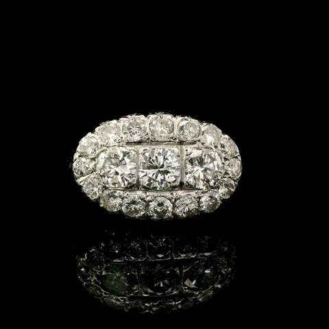 2.80ct. T.W. Diamond Vintage Engagement - Fashion Ring Platinum and White Gold - J43027