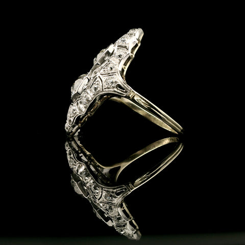 2.38ct. T.W. Diamond Antique Edwardian Wedding - Fashion Ring Platinum and Yellow Gold - J43026