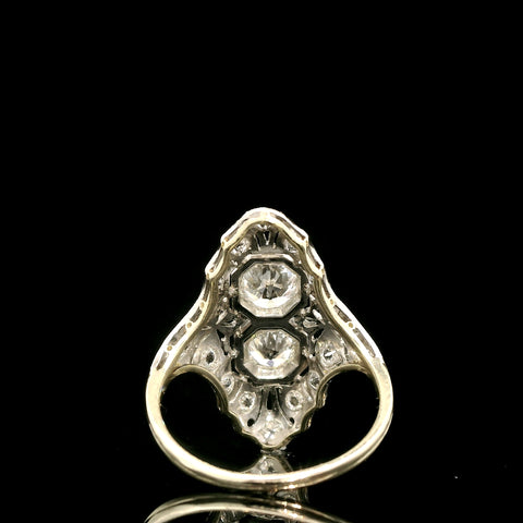 2.38ct. T.W. Diamond Antique Edwardian Wedding - Fashion Ring Platinum and Yellow Gold - J43026
