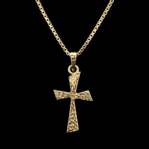 .02ct. Diamond Estate Cross Necklace Yellow Gold - J43055
