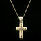 Vintage Cross Necklace Yellow & White Gold - J42948