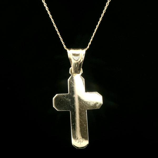 Vintage Cross Necklace Yellow & White Gold - J42948