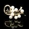 6.5mm-6.9mm Akoya Cultured Pearl & Diamond Vintage Brooch Yellow Gold - J39891
