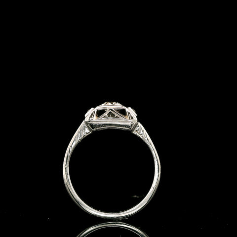 Art Deco .25ct. Diamond & .20ct. T.W. Sapphire Antique Engagement - Fashion Ring - J43072