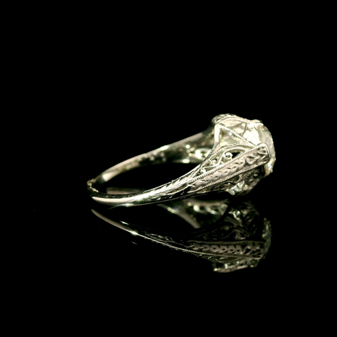 Art Deco .80ct. Diamond Antique Engagement - Fashion Ring Platinum - J43049